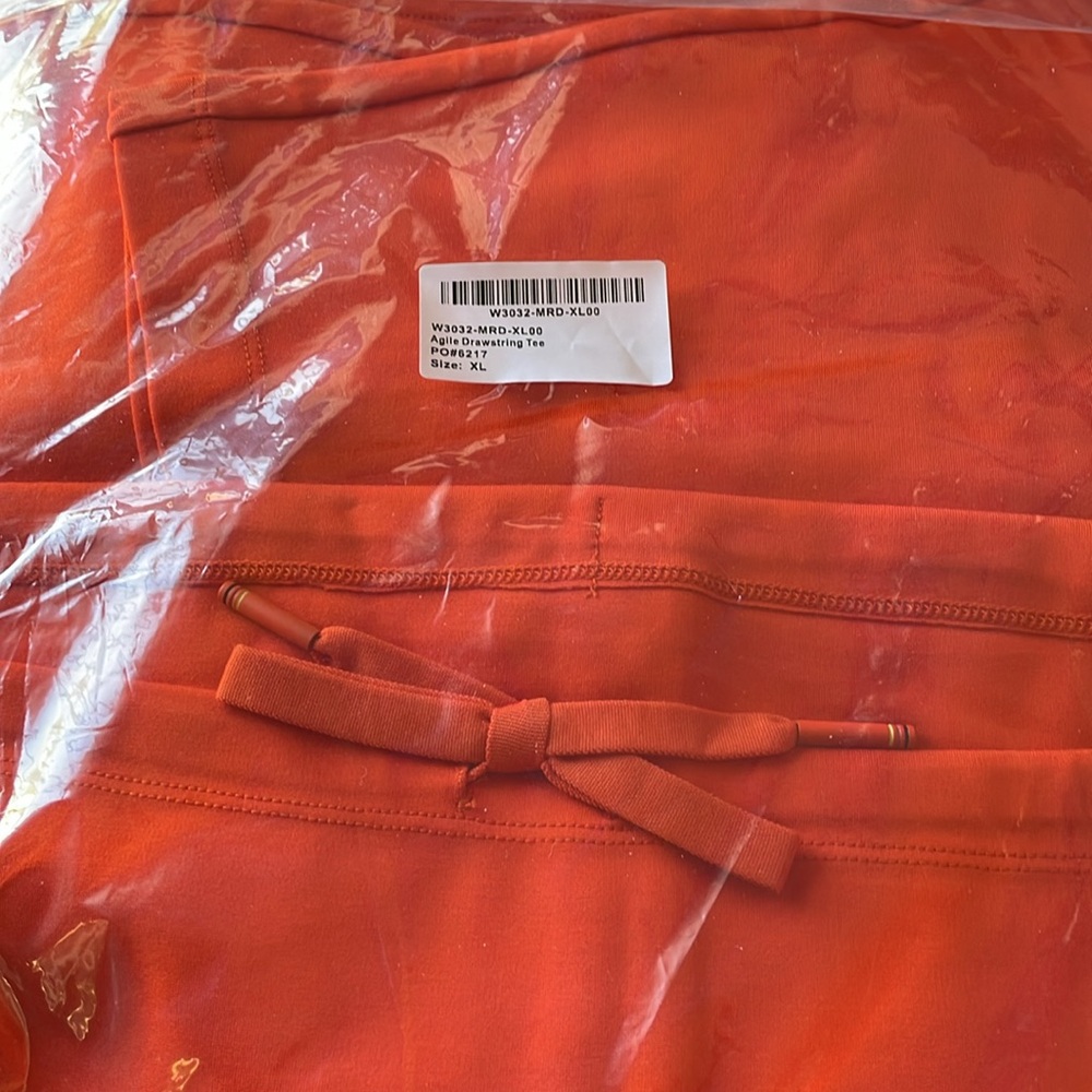 Betabrand Orange Agile Drawstring Tee Shirt Short Sleeve Size XL NEW - Picture 6 of 6